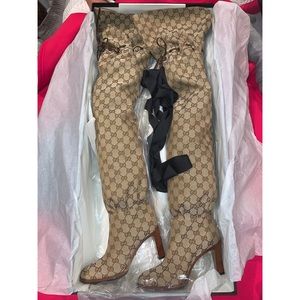 Original GG canvas over-the-knee boot